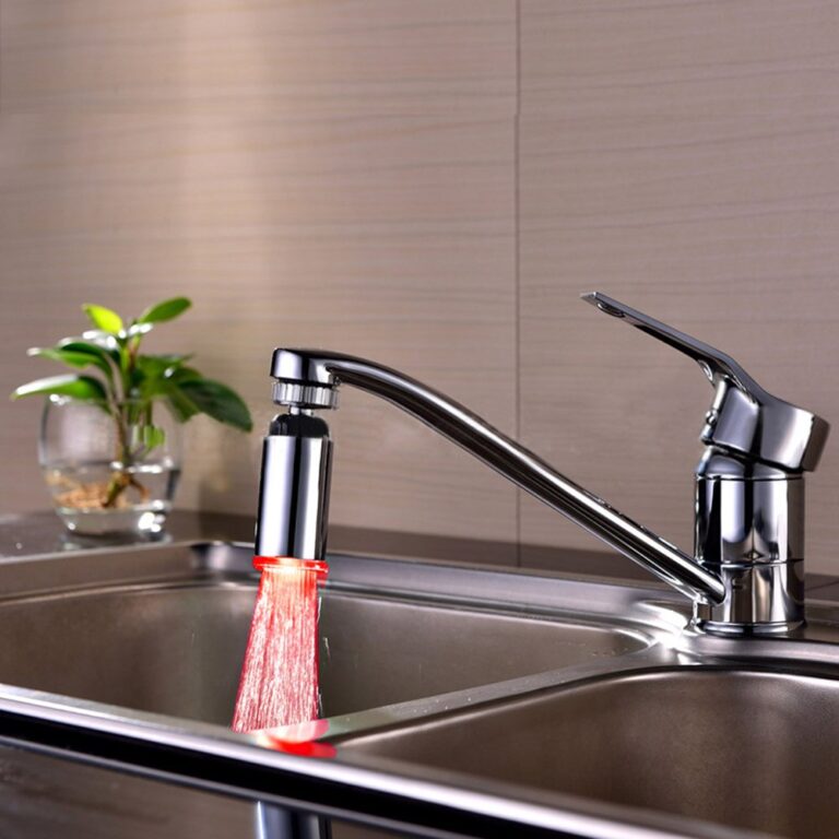 Extension de robinet à 3 couleurs LED, contrôle de la température, eau pour salle de bain, bec de cuisine, Extension colorée 5
