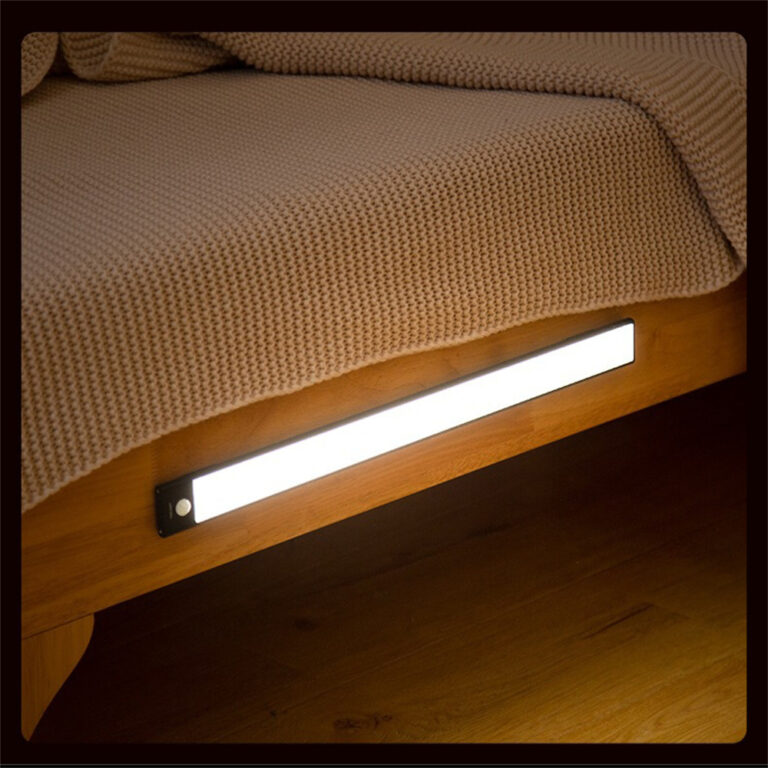 Lampe sous-meuble Ultra mince 40CM 70 led, rechargeable par USB, capteur de mouvement PIR, veilleuse argent/noir pour chambre à coucher, tiroir 17