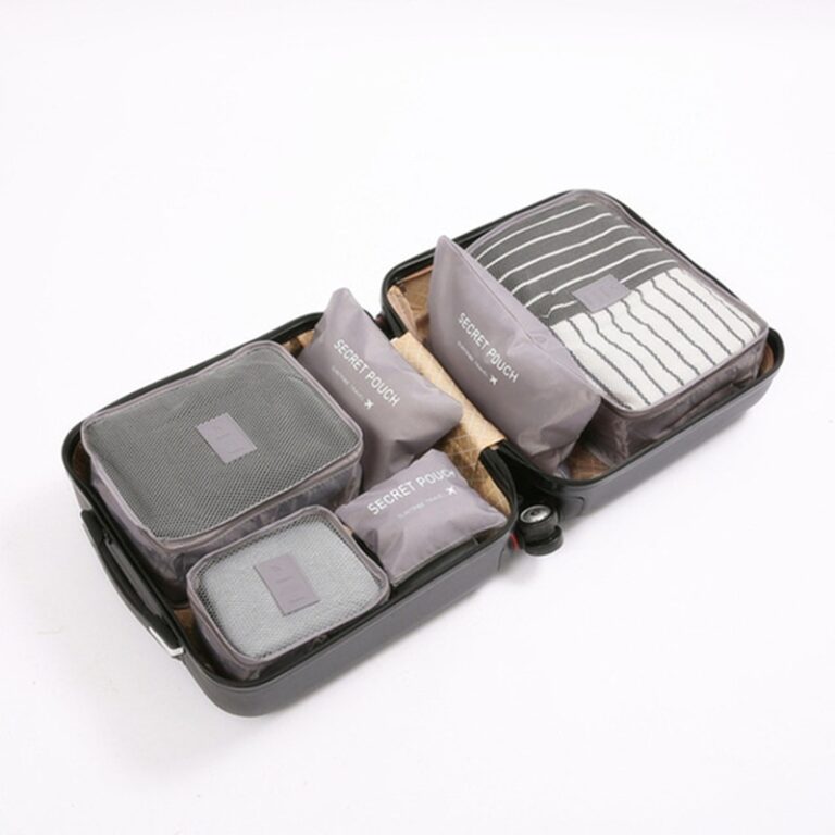 Sacs de rangement de bagages de grande capacité 6 pièces/ensemble, sacs de rangement pour l'emballage Cube vêtements sous-vêtements sac de rangement de voyage pour cosmétiques pochette de toilette 2