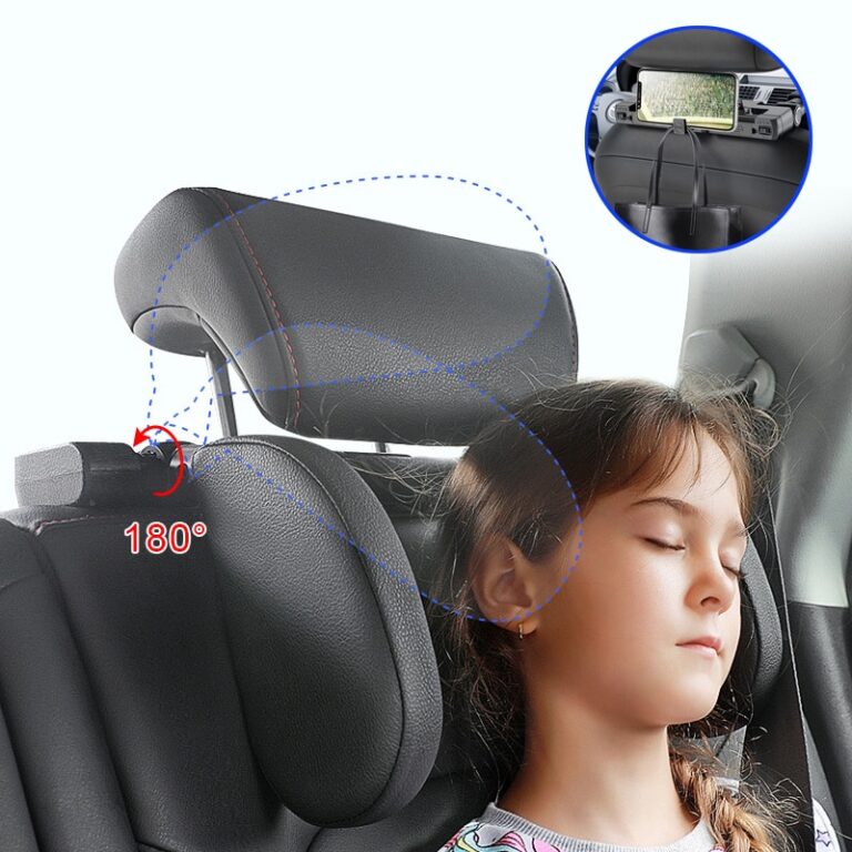 Oreiller de soutien-tête réglable pour siège de voiture, oreiller en forme de U pour intérieur de voiture, en mousse à mémoire de forme, pour le cou 1