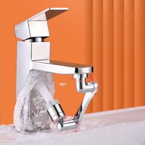 Extension de robinet universelle en acier inoxydable, bras robotique pivotant à 1080 °, aérateur de robinet d'évier de cuisine, prolongateur de robinet 2 modes d'écoulement de l'eau.robinet.robinet rotatif 1080°.robine 4